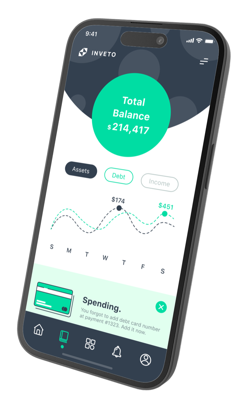 Fintech mobile app by Furkan Ahmad — balance overview screen