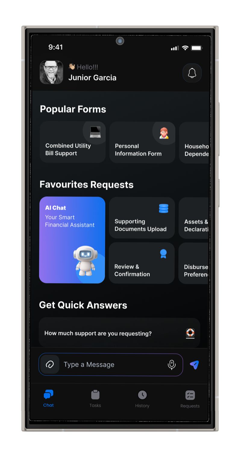 Identity verification app by Furkan Ahmad — QR authentication screen