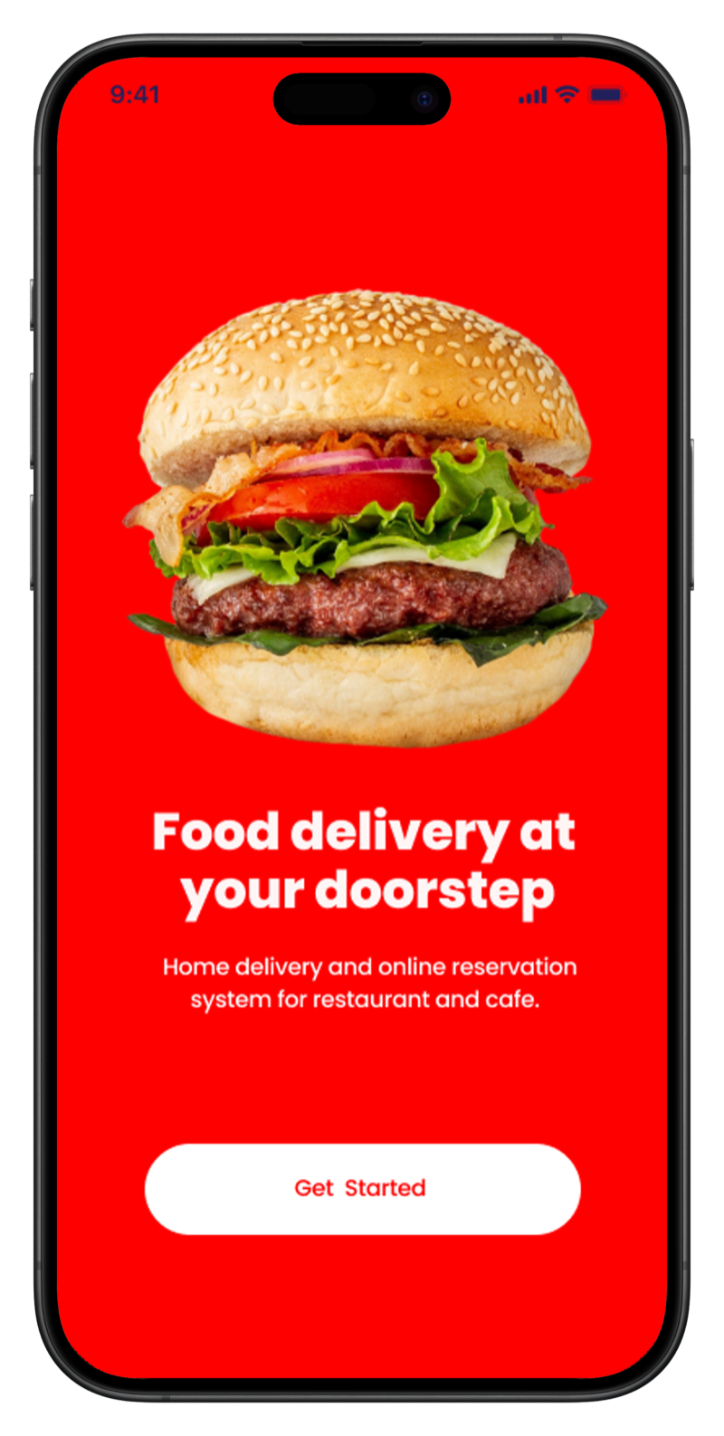 Food delivery app by Furkan Ahmad — onboarding screen