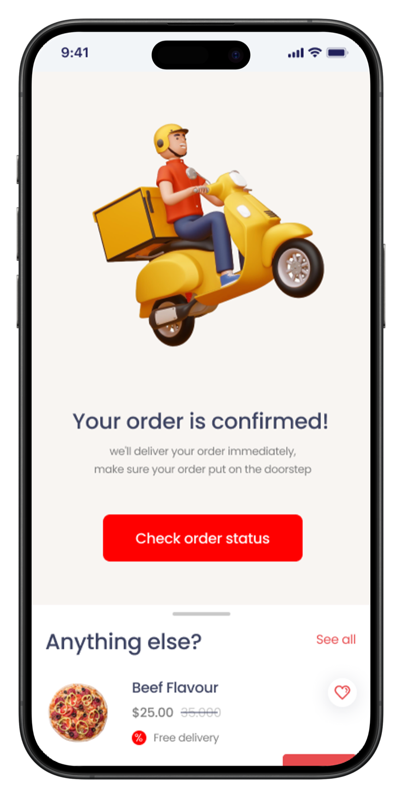 Food delivery app by Furkan Ahmad — live order tracking screen