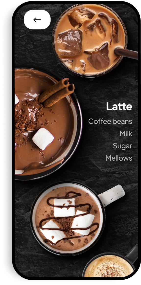 Desserts and coffee ordering app by Furkan Ahmad — menu browsing screen