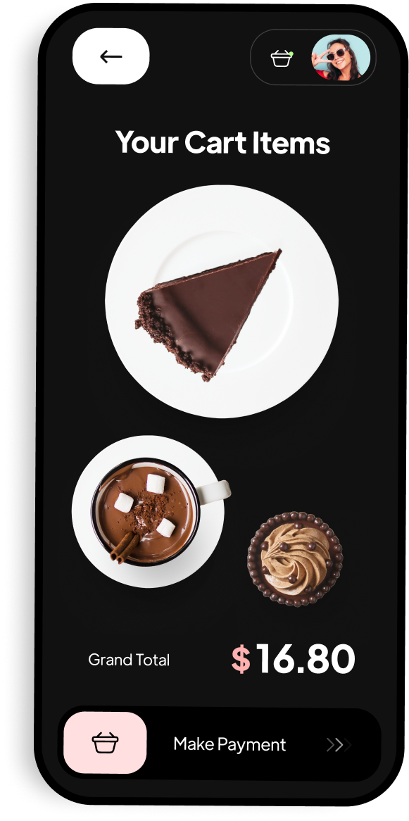 Desserts and coffee ordering app by Furkan Ahmad — checkout screen